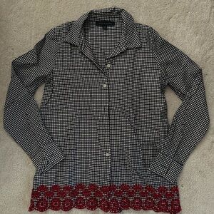 Tommy Hilfiger Navy and White Checkered Shirt